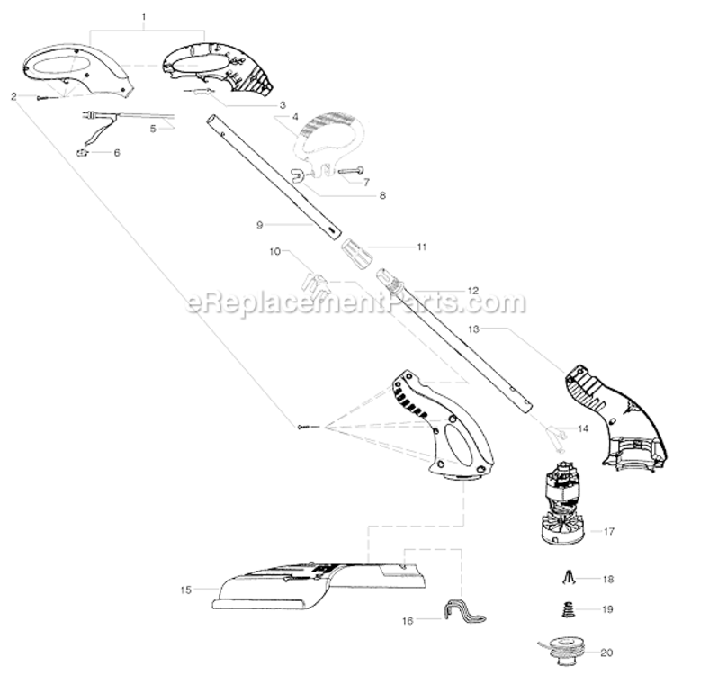 Page A Diagram and Parts List for RTE113C  Weed Eater Trimmer